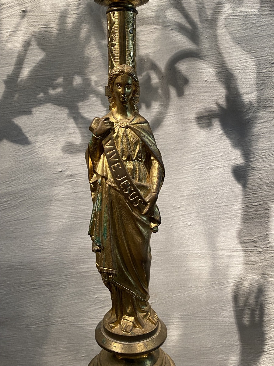 Candlestick / Candelabra In Gilt Bronze -photo-1