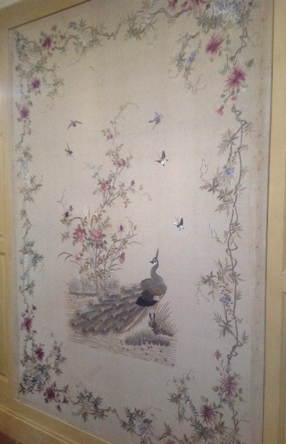 Large Panel Of Embroidered Silk In The Far Eastern Taste