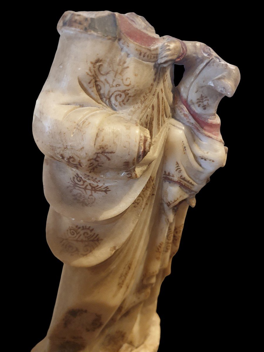 Grande Vierge à l'Enfant XVIIème Albâtre De Trapani -photo-1