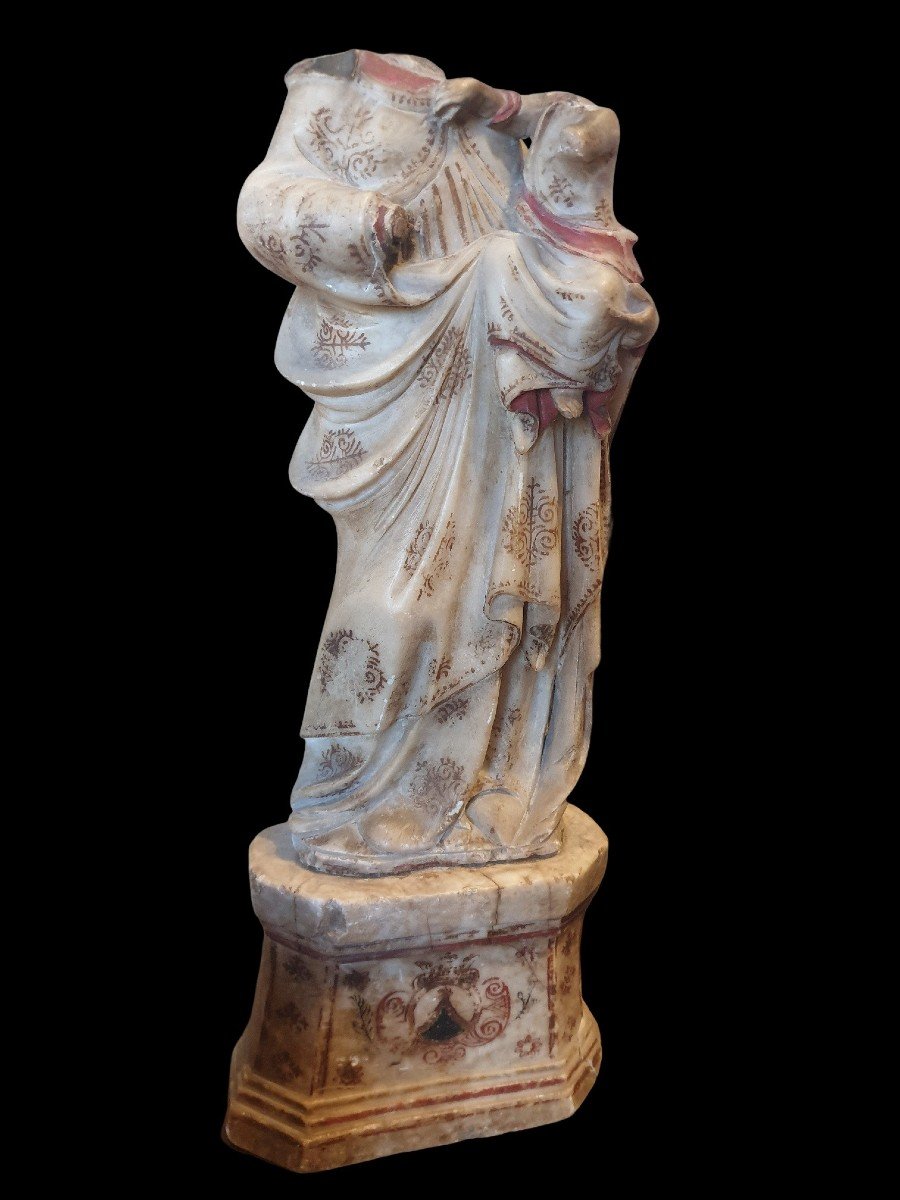 Grande Vierge à l'Enfant XVIIème Albâtre De Trapani 