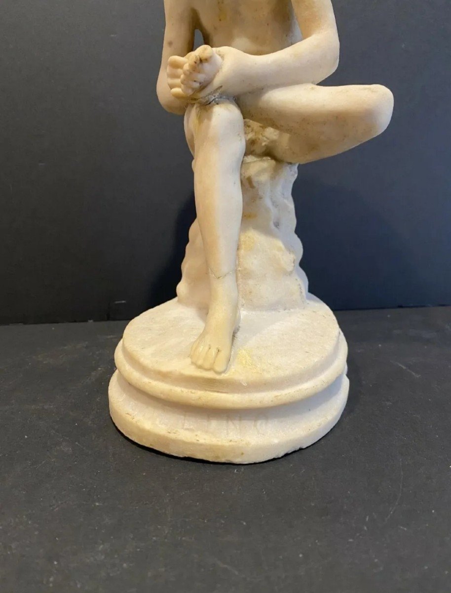 17th Century Italian Alabaster, After The Antique "fedelino" Or "spinario"-photo-3