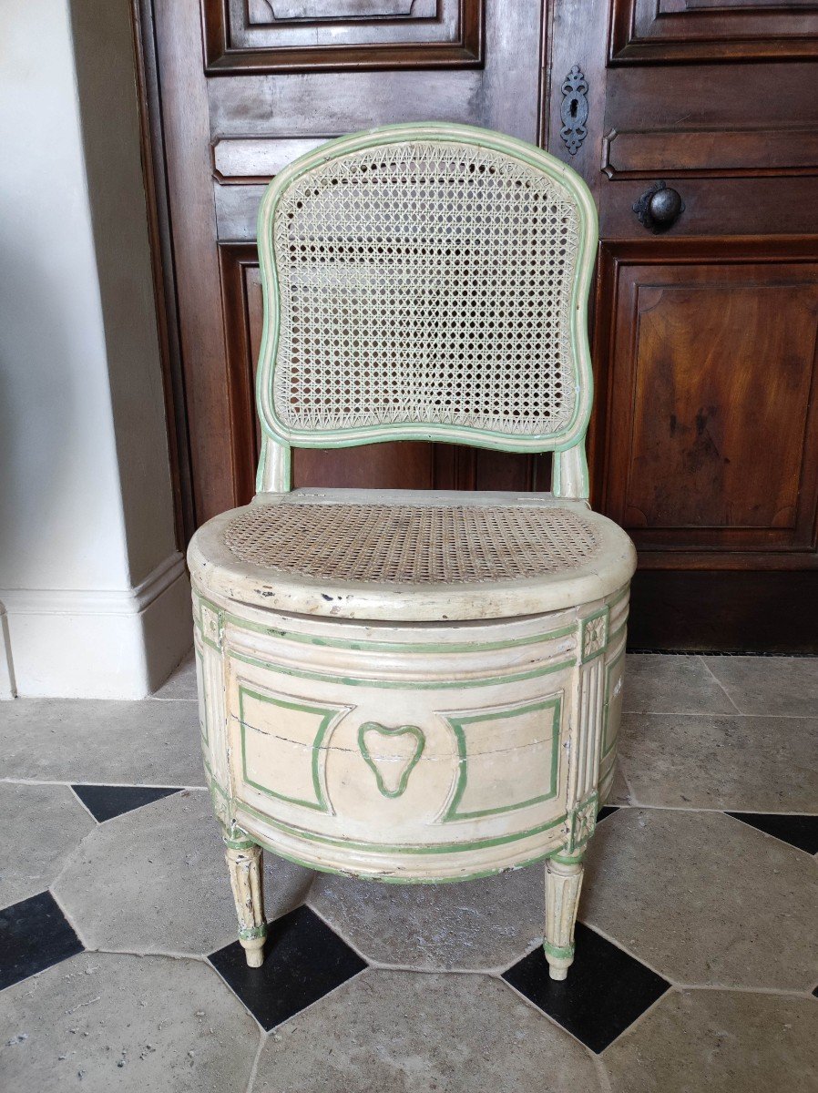 Chaise De Commodités d'époque Louis XVI-photo-4