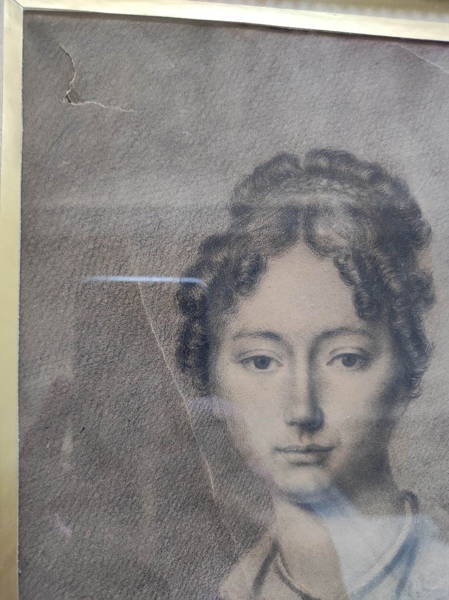 Dessin Vers 1820 - 1830, Portrait De Jeune Femme-photo-3