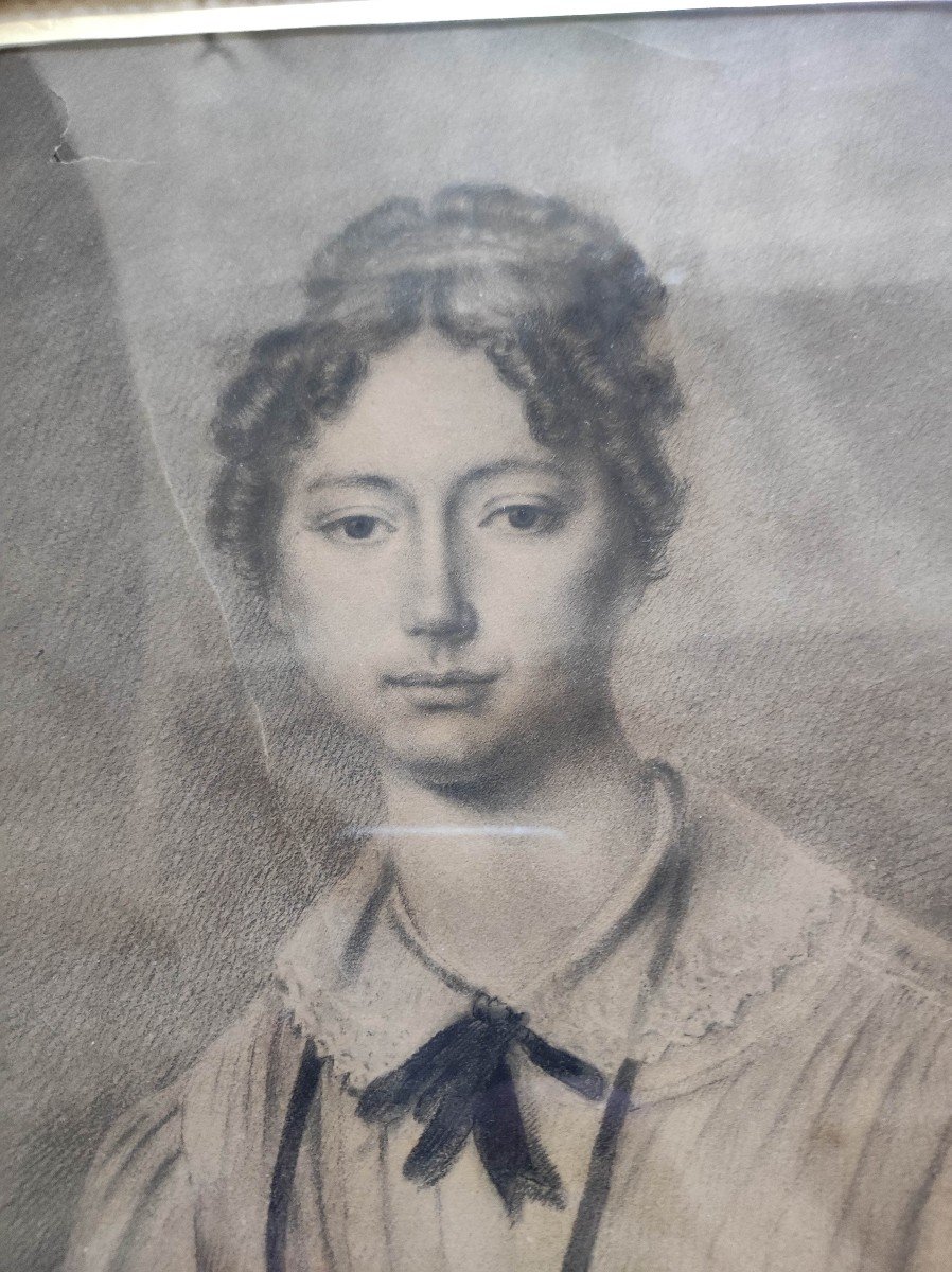 Dessin Vers 1820 - 1830, Portrait De Jeune Femme-photo-4