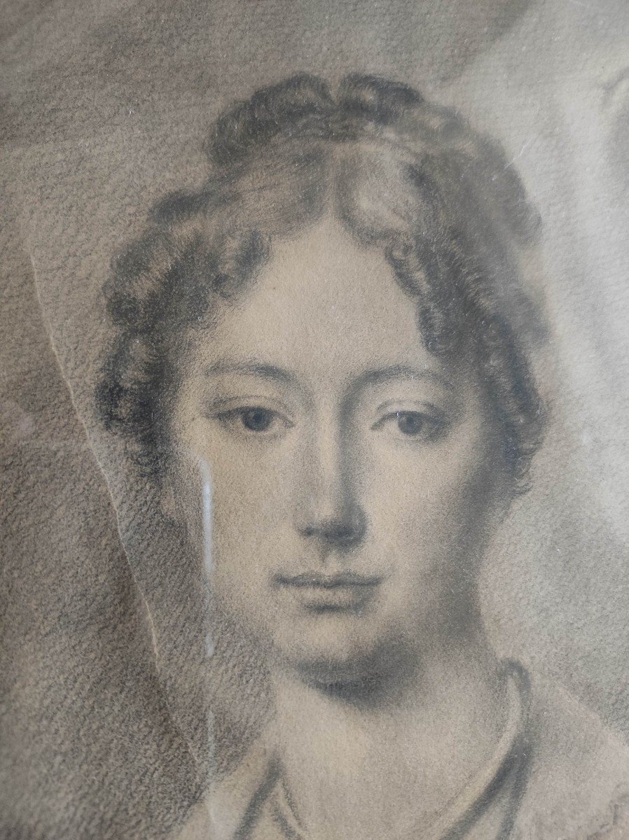 Dessin Vers 1820 - 1830, Portrait De Jeune Femme-photo-3