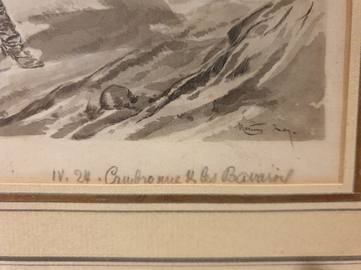 19th Century Drawing Assault By General Cambronne-photo-1