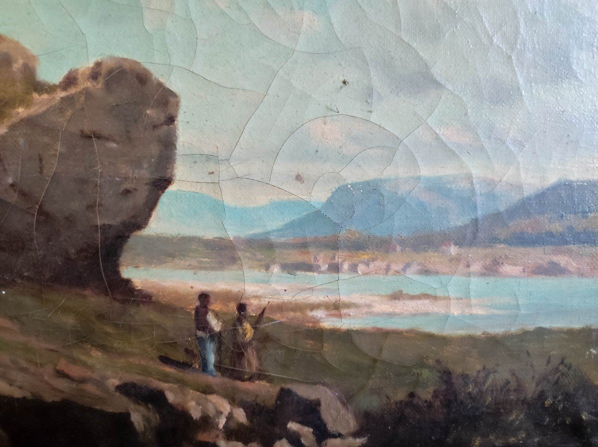 Animated Landscape Painting First Half 19th Century-photo-2