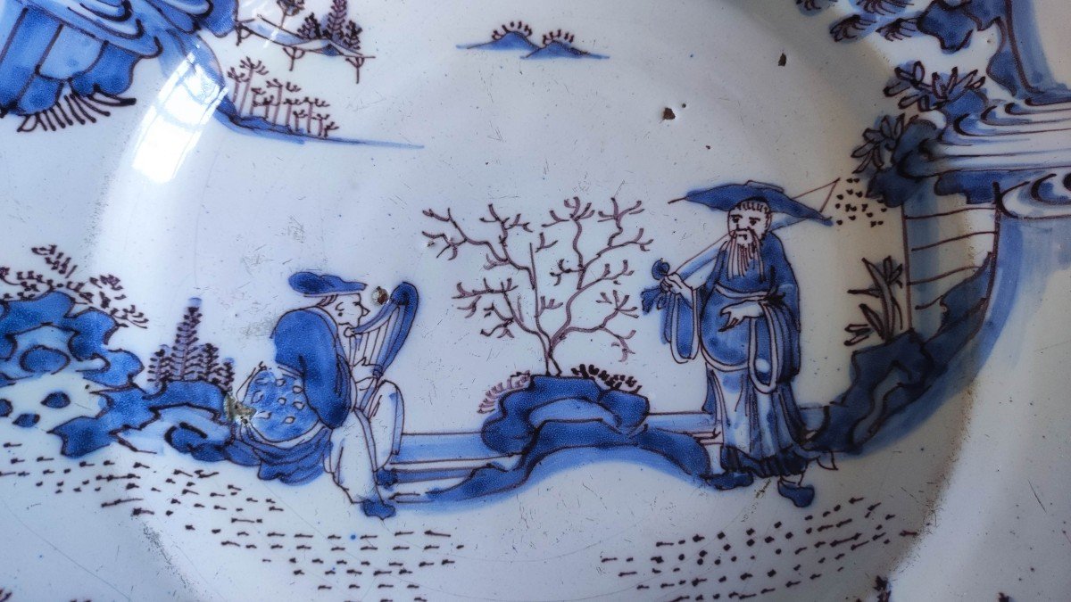 17th Century Chinese Delft Earthenware Dish-photo-4