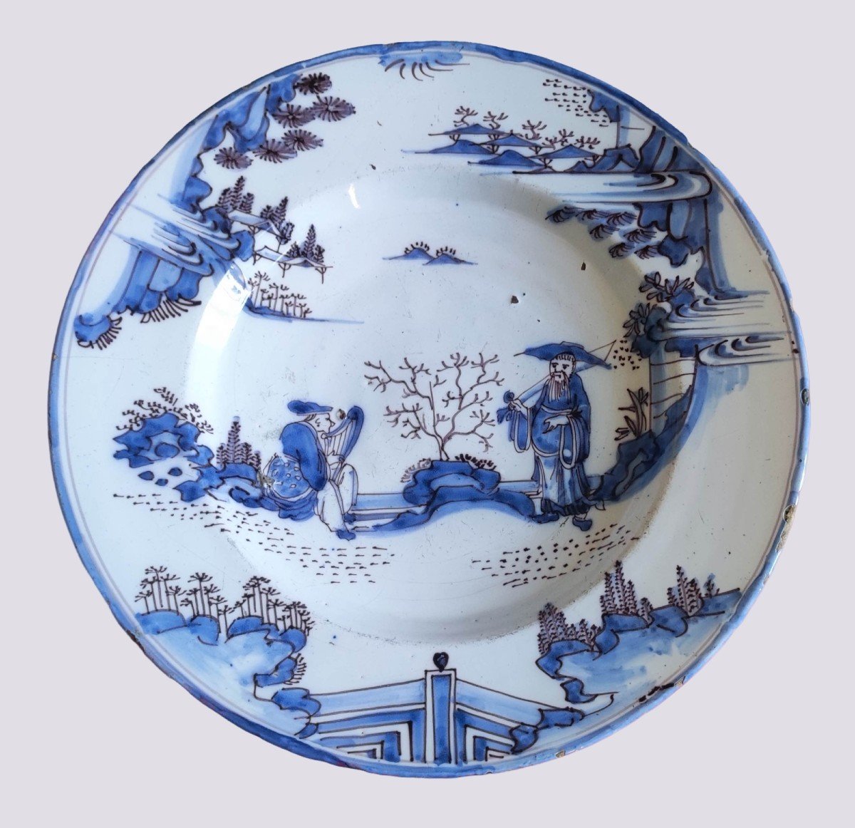 17th Century Chinese Delft Earthenware Dish