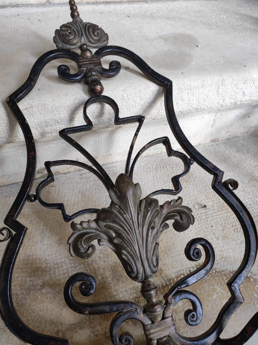 Three Wrought Iron Sconces 18th Century Provençal Style-photo-2