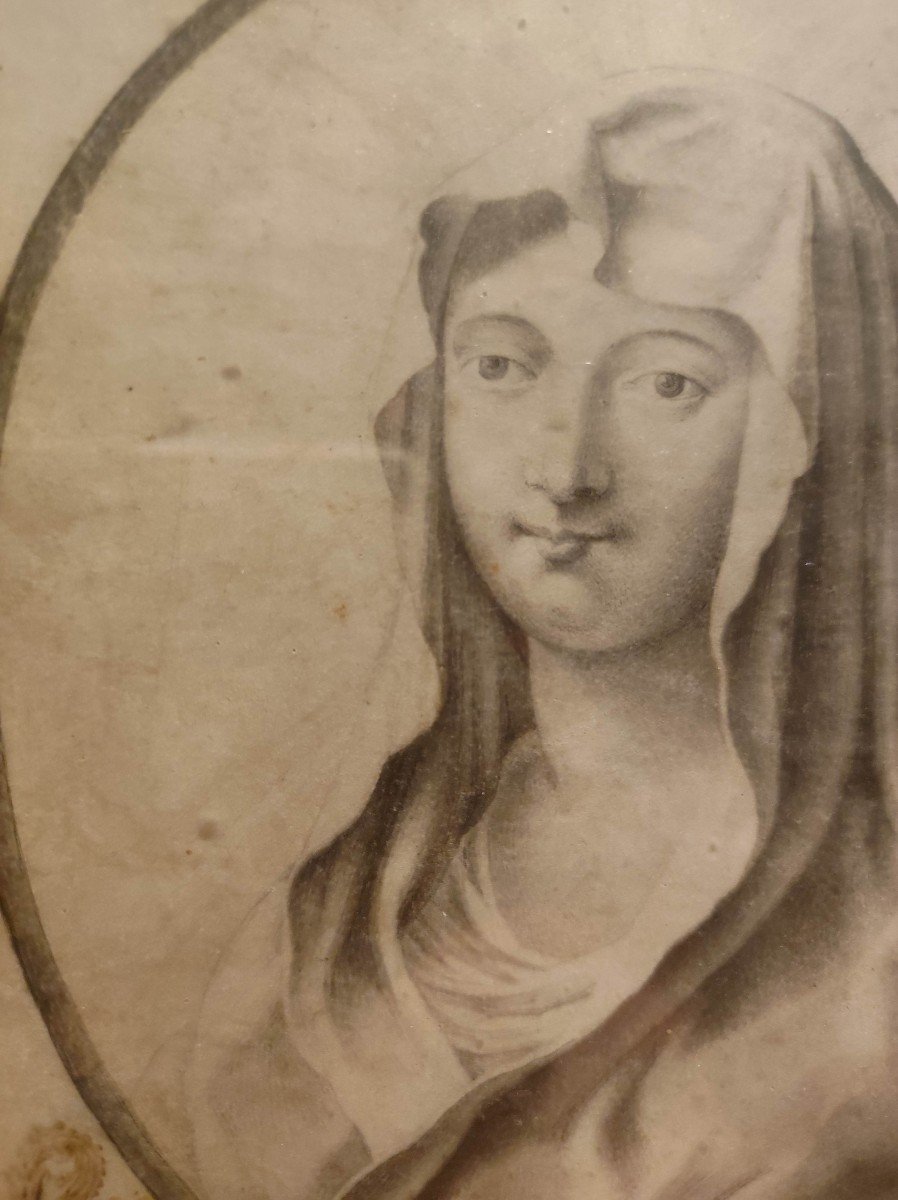 Virgin On 17th Century Vellum, Att. Nicolas Robert-photo-2