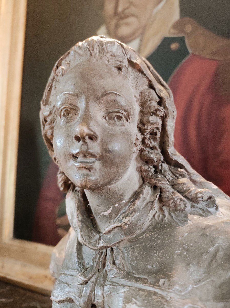 Small Terracotta Bust, 18th Century-photo-3