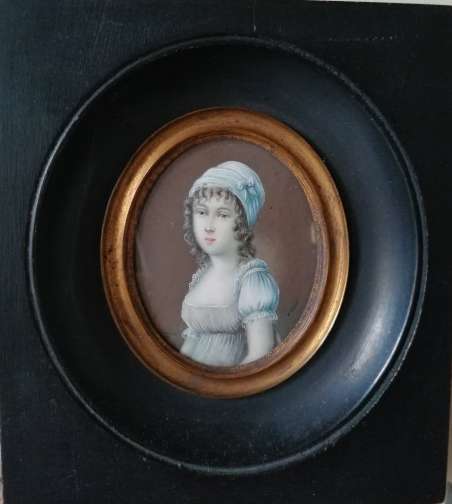 Miniature Portrait De Charlotte Corday Par P.N. VIOLET (1749-1819)-photo-2