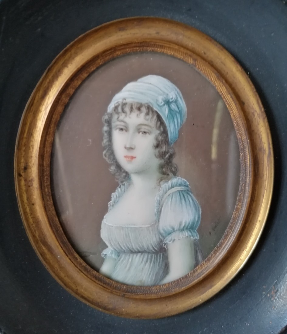 Miniature Portrait De Charlotte Corday Par P.N. VIOLET (1749-1819)