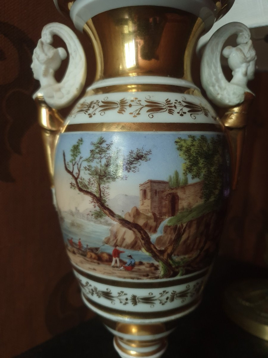Vase en porcelaine de Paris époque Empire-photo-2