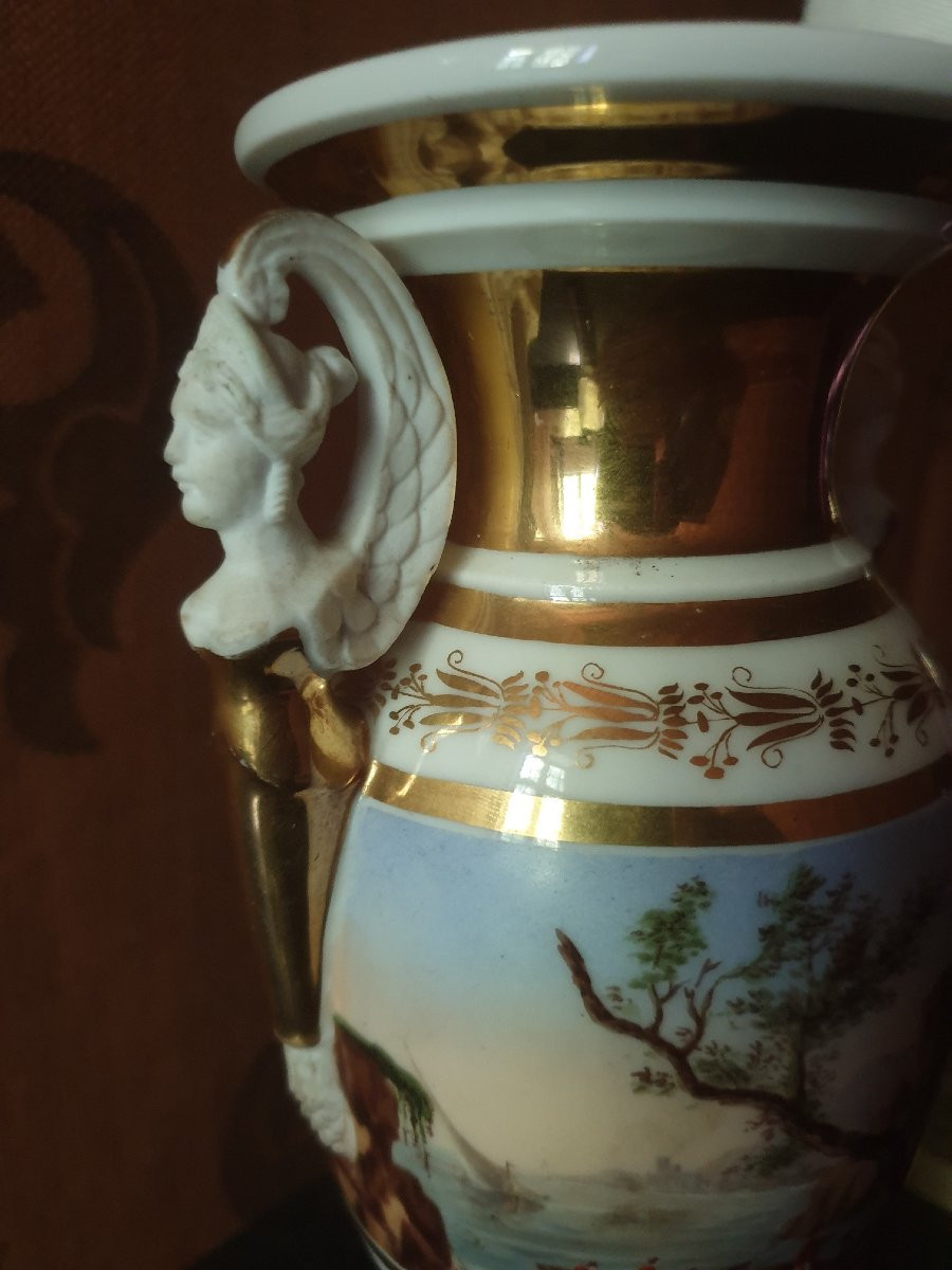 Vase en porcelaine de Paris époque Empire-photo-3
