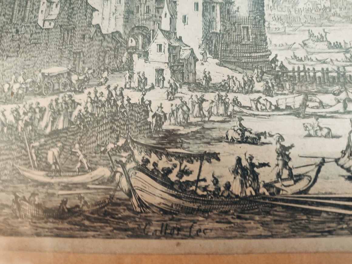 Jacques CALLOT, Vue du Louvre, eau-forte XVIIème-photo-2