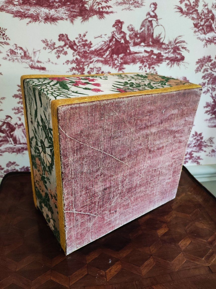 Antique Box Covered With 18th Century Silk-photo-1