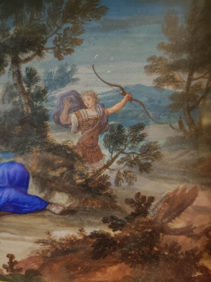 Cephalus And The Outcasts, French Gouache Circa 1700-photo-3