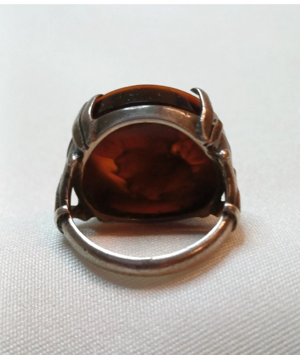 Antique-style Silver Cameo Ring-photo-2