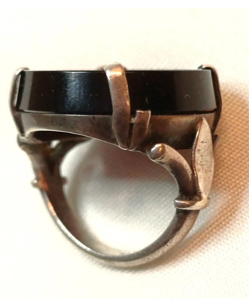 Antique-style Silver Cameo Ring-photo-4