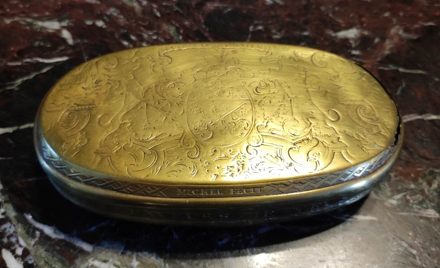 18th Century Chased Brass Snuffbox