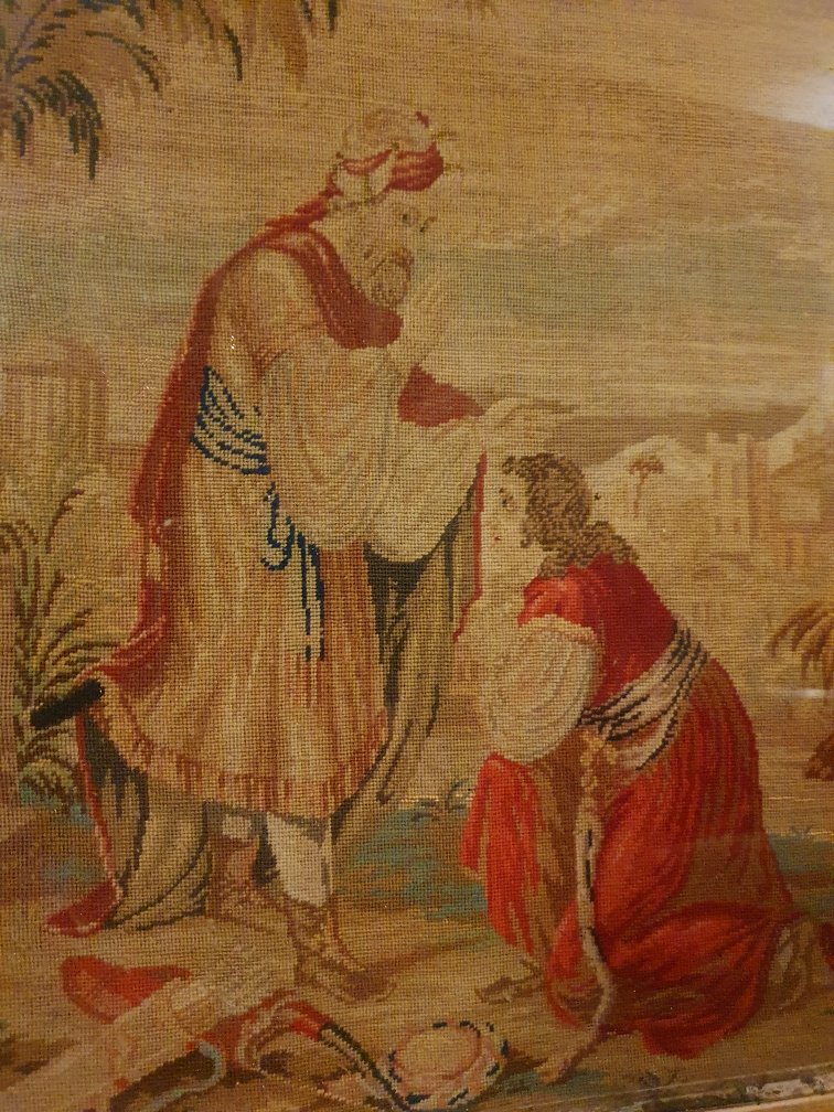 Broderie au point de St Cyr début XVIIIème-photo-3