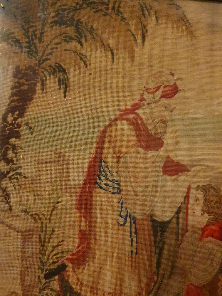 Broderie au point de St Cyr début XVIIIème-photo-4