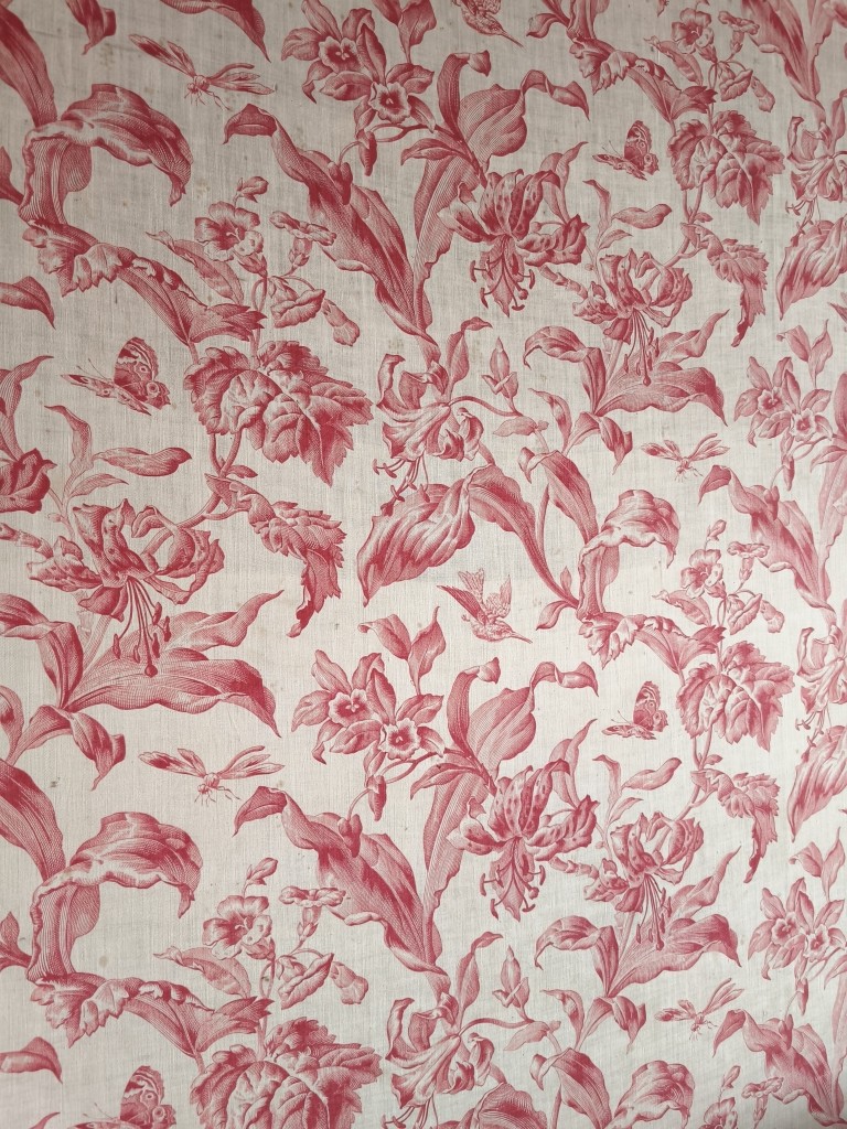 Large Length Of Vintage Printed Cotton Fabric