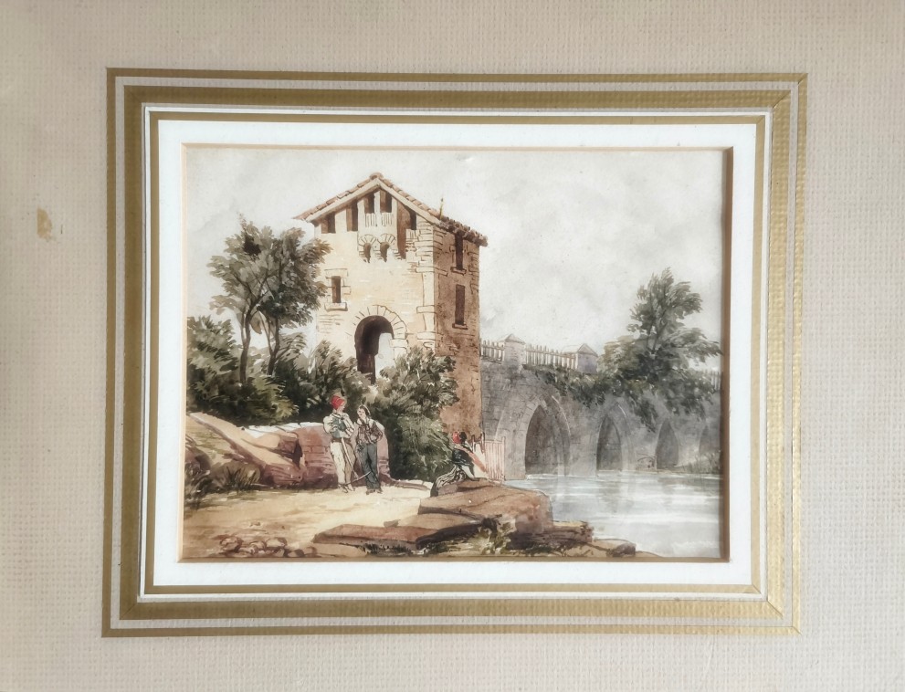 Dessin paysage animé vers 1820