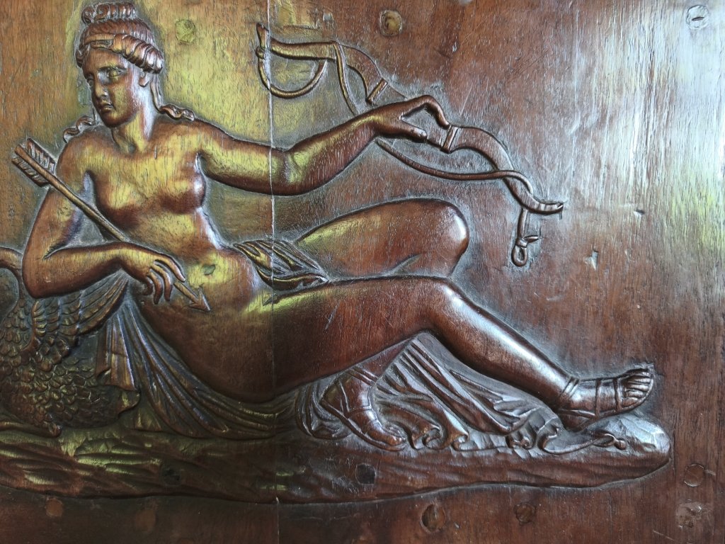 Carved Renaissance Panel Diana The Huntress-photo-4