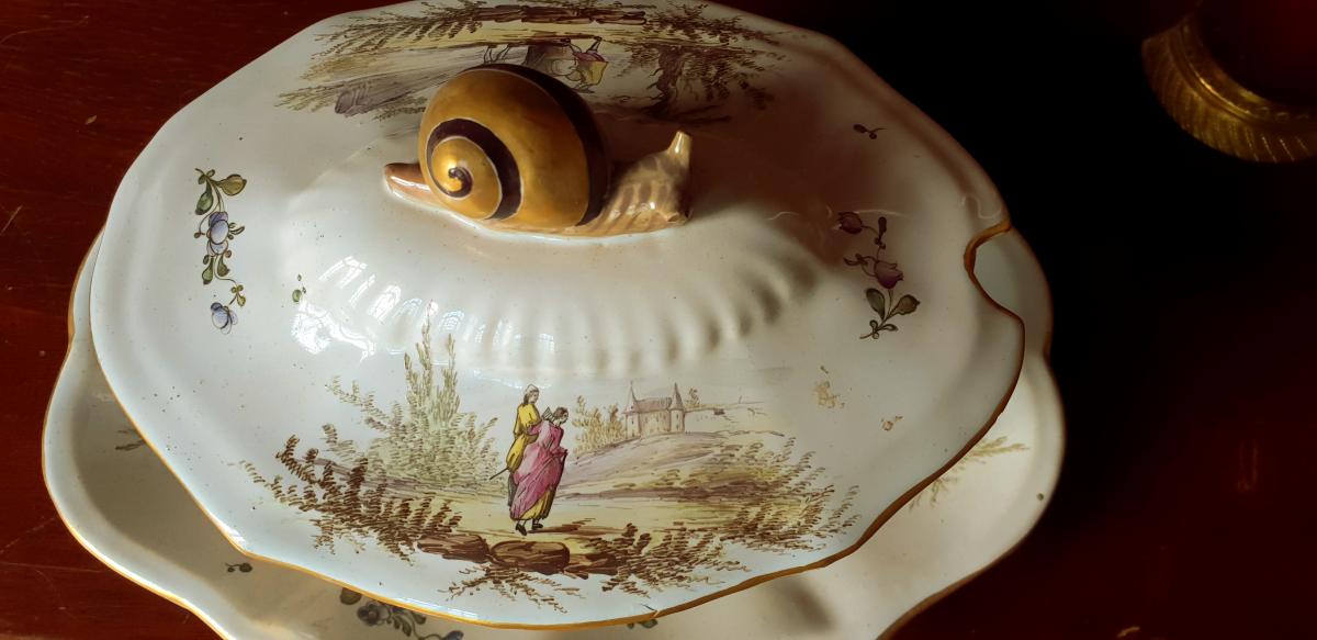 Saucer In Earthenware Marseille End Eighteenth Widow Perrin-photo-2