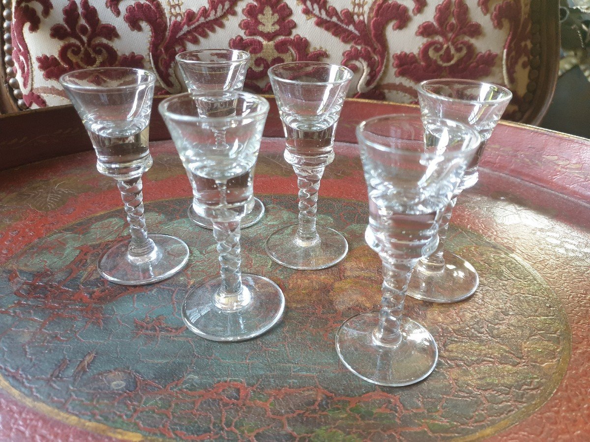 Series Of 6 Small Stemmed Glasses