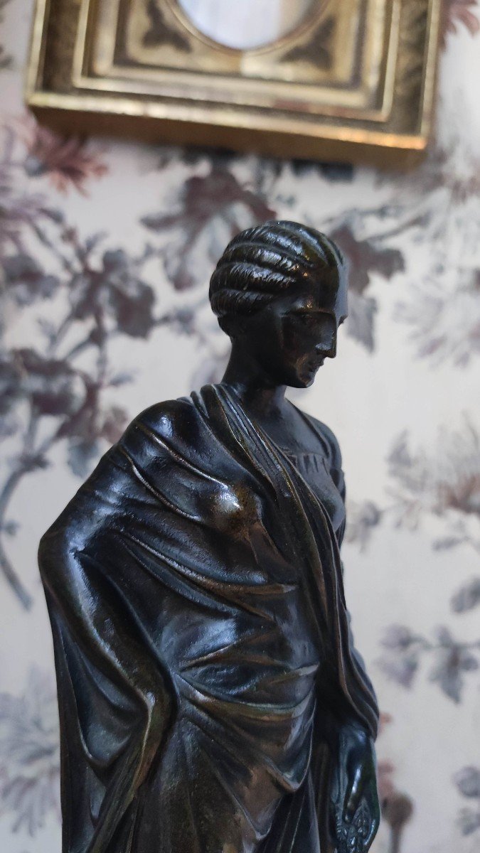 Bronze Femme à l'Antique Fin XVIIIème / Début XIXème-photo-2