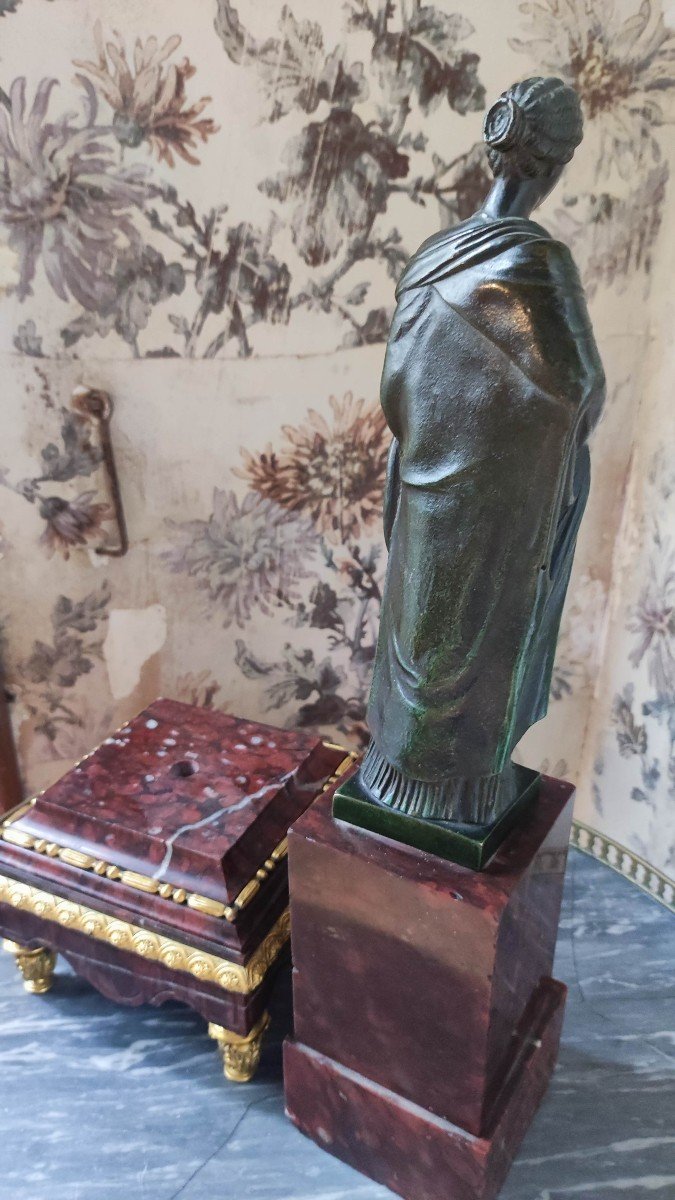 Bronze Femme à l'Antique Fin XVIIIème / Début XIXème-photo-2