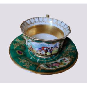 Paris Porcelain Cup And Saucer Decor Charles X