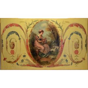 Oil On Canvas Decorative Louis XVI Style