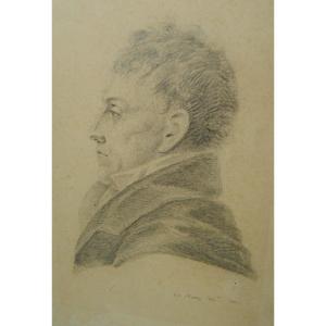 Drawing Portrait Of Man 1821 S.c. Natthey (nyon, Switzerland)