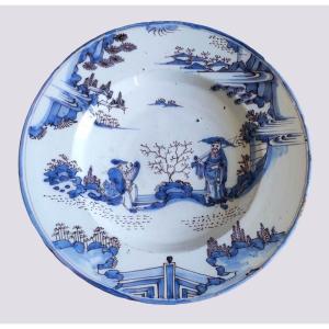 17th Century Chinese Delft Earthenware Dish