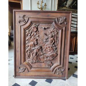 Important Carved Annunciation Panel Around 1700