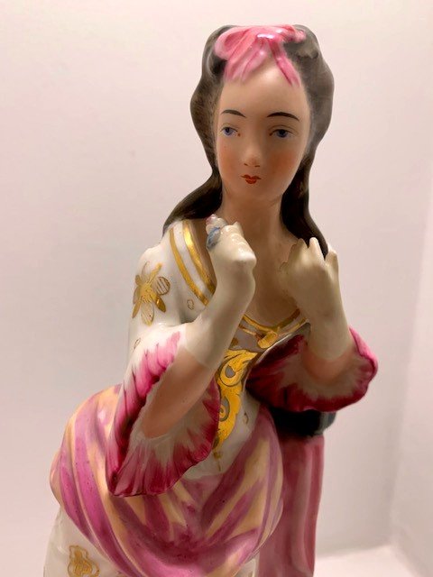Pair Of Porcelain Figurines, Old Paris, 19th Century-photo-2