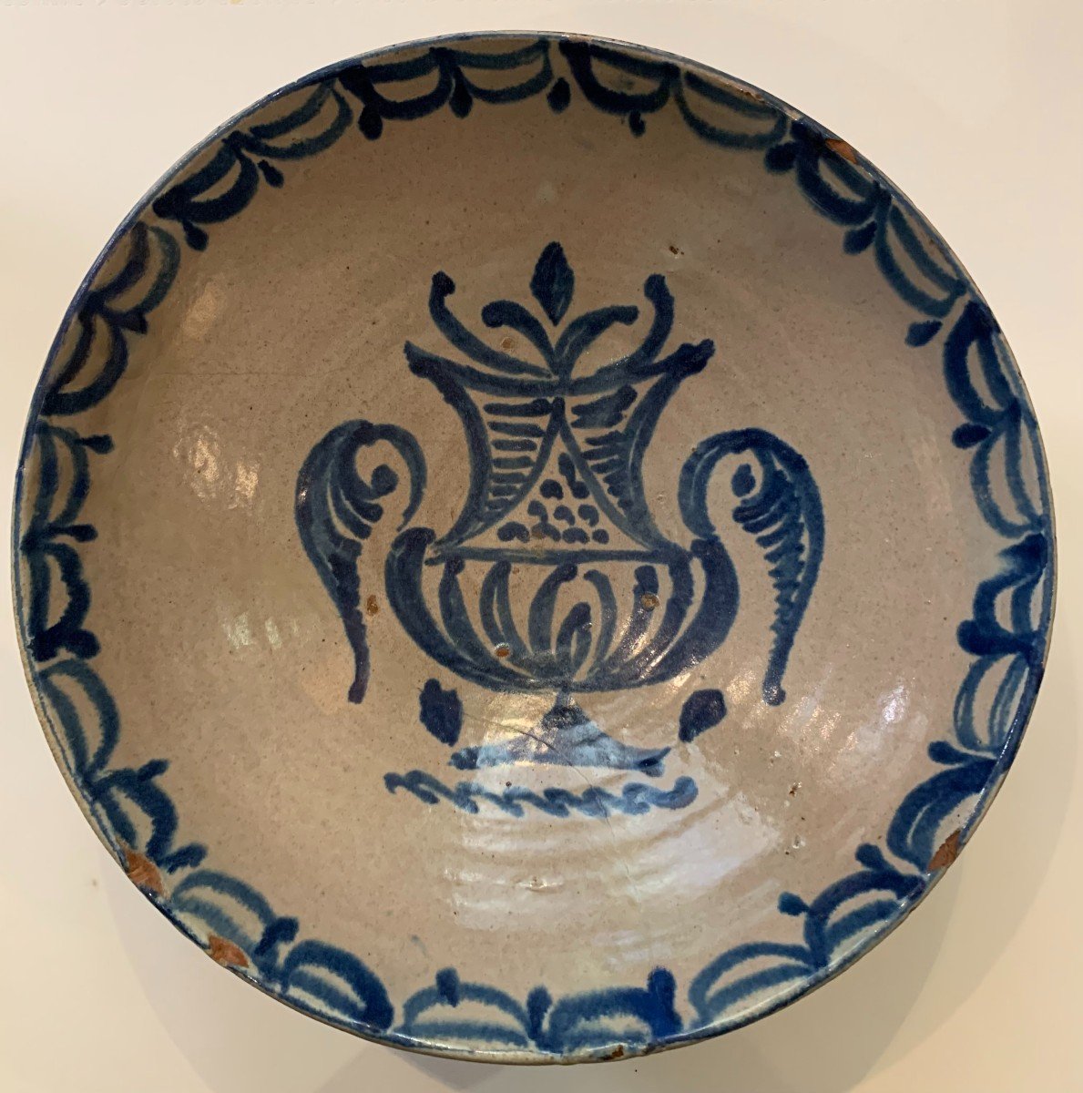 Granada Ceramic Plate, "fajalauza" Mid 19th Century