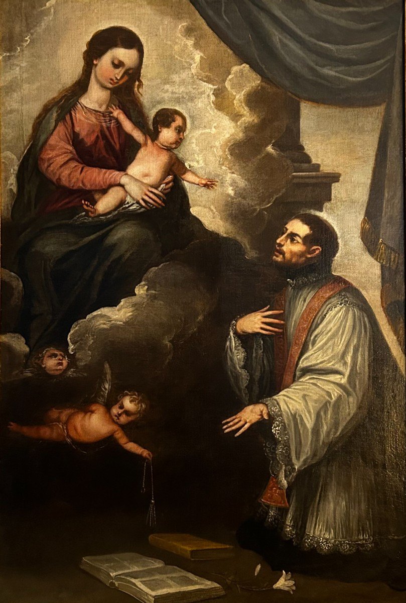 Pedro Atanasio Bocanegra Et Son Atelier, l'Apparition De La Vierge à Saint Cajetan De Thiène