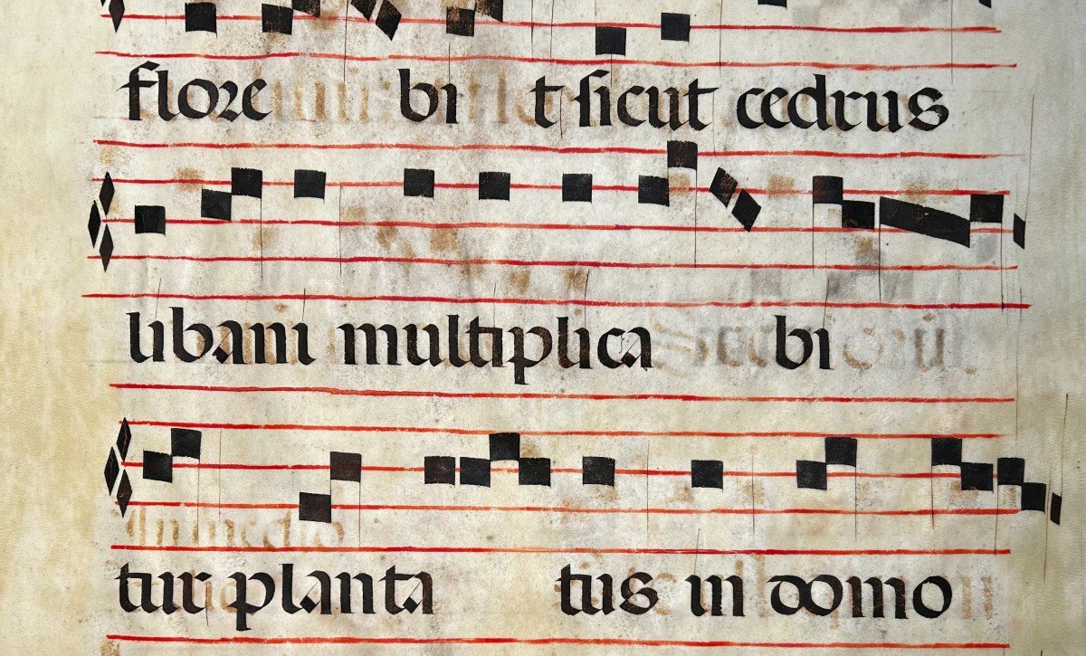 In-folio En Parchemin. Livre Cantoral Ou Choral.  Siècle XVI-photo-4