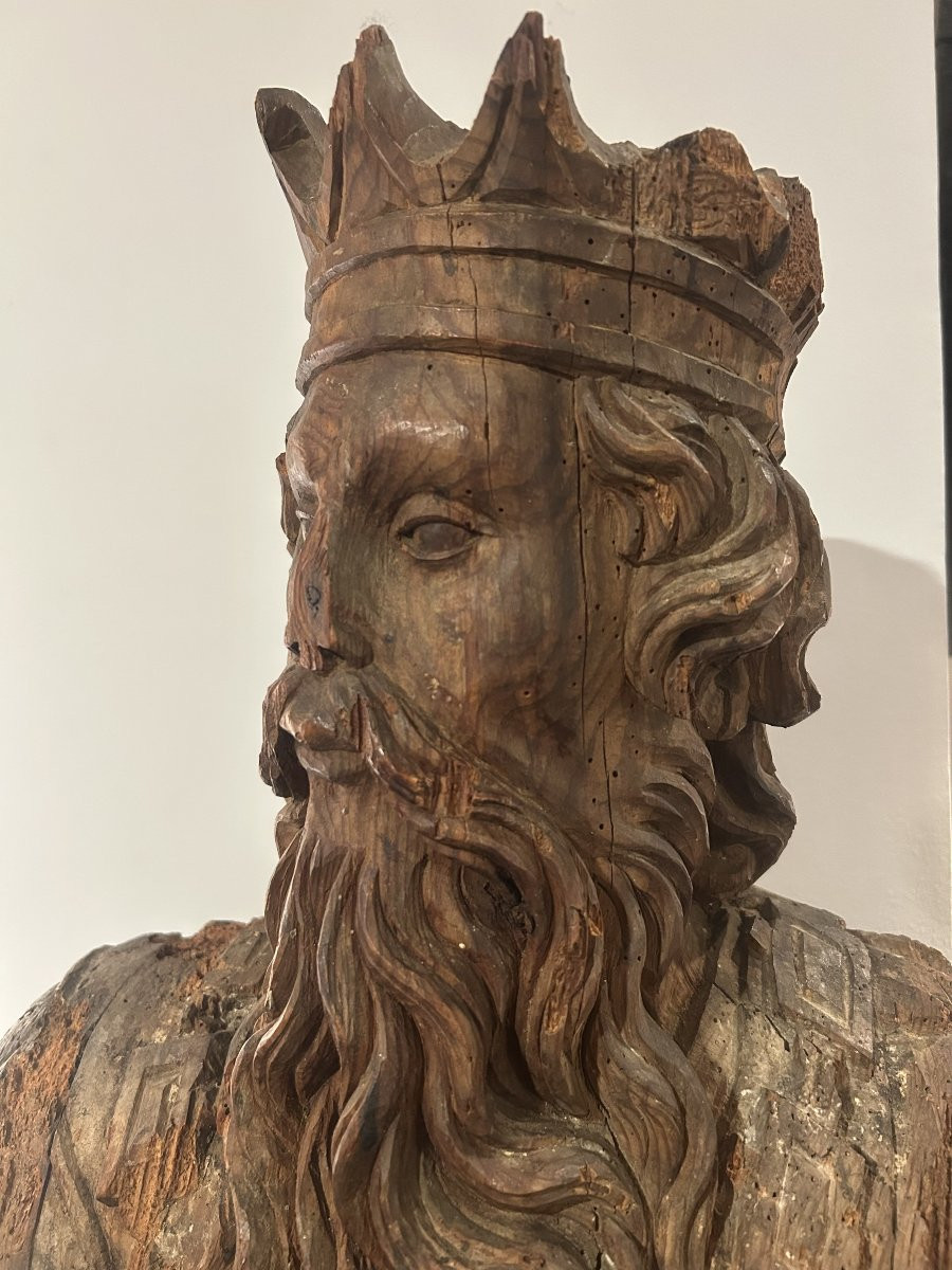 King David, Pine Wood Sculpture, Central Europe, Late 16th Century – Early 17th Century-photo-2