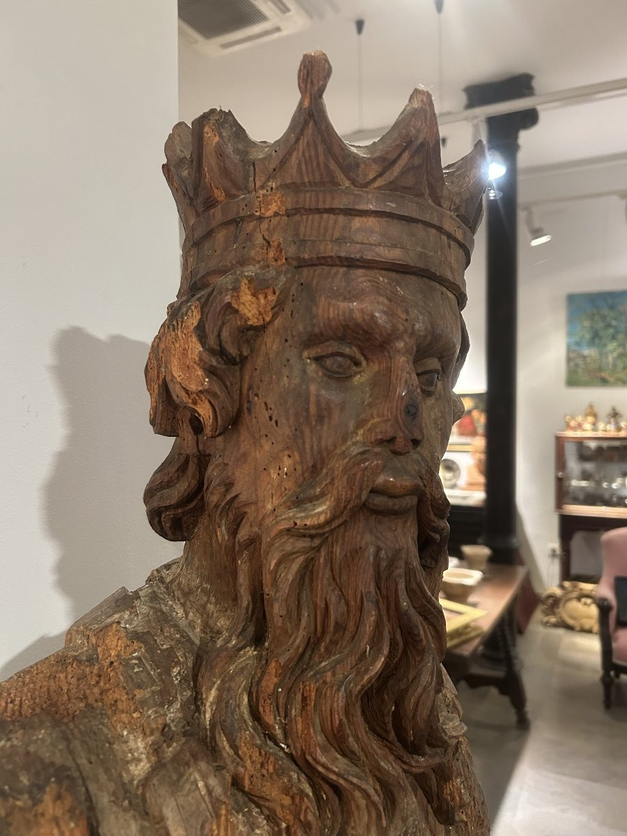 King David, Pine Wood Sculpture, Central Europe, Late 16th Century – Early 17th Century-photo-3