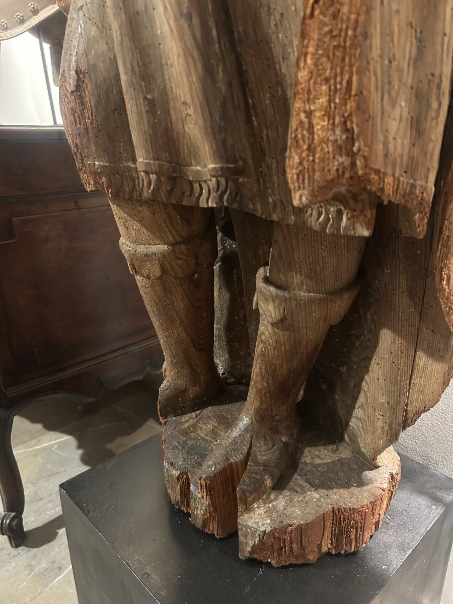 King David, Pine Wood Sculpture, Central Europe, Late 16th Century – Early 17th Century-photo-3