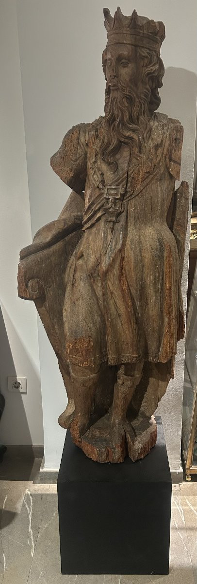 King David, Pine Wood Sculpture, Central Europe, Late 16th Century – Early 17th Century-photo-5