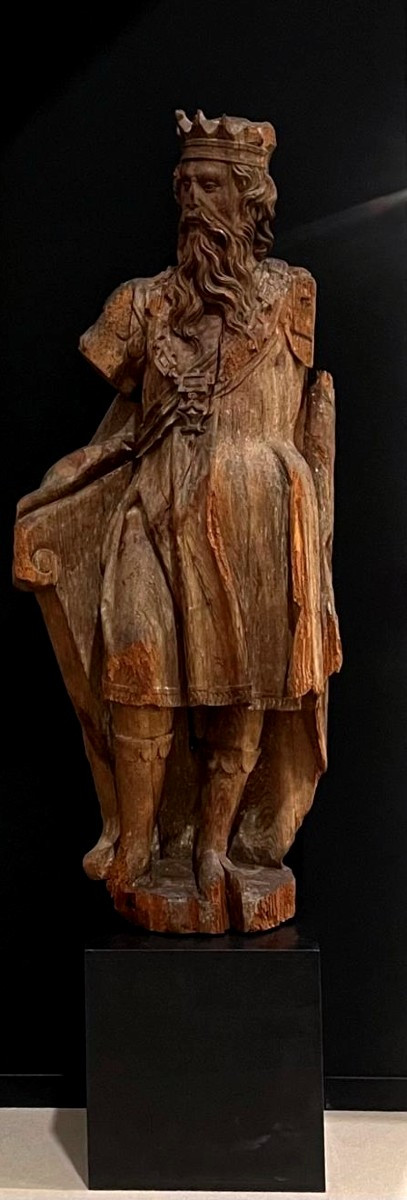 King David, Pine Wood Sculpture, Central Europe, Late 16th Century – Early 17th Century