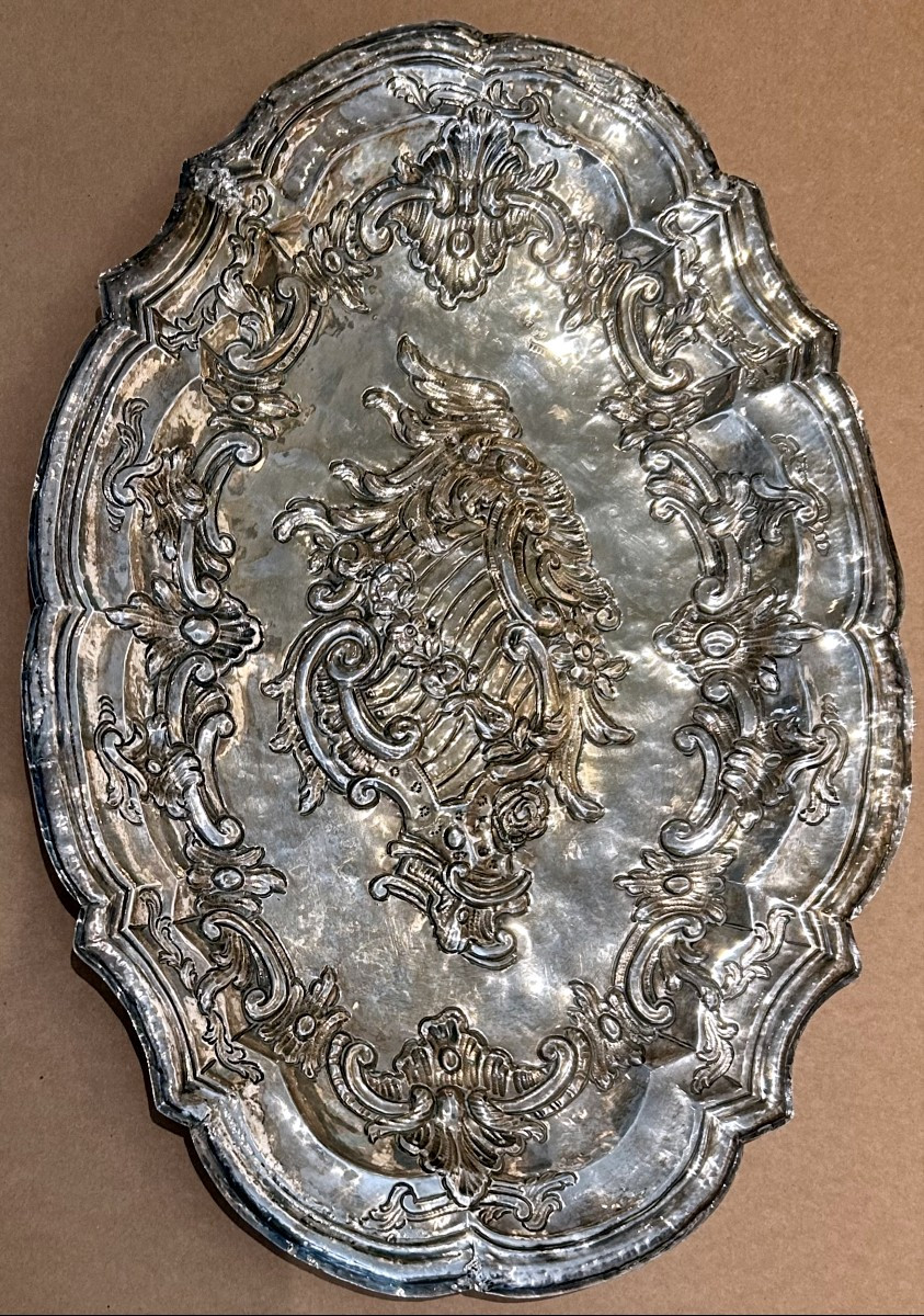 Silver Tray. Spanish Work By Fray José Espejo Y Delgado. Cordoba, Year 1780.